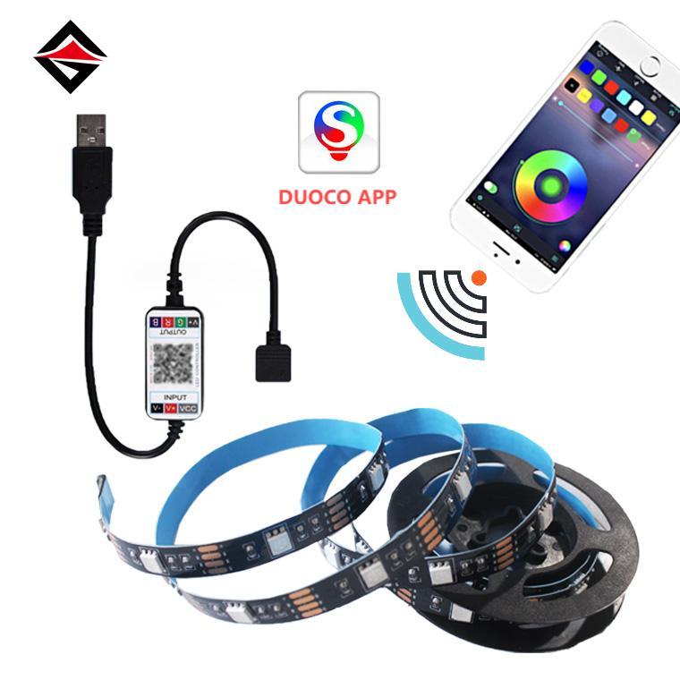 USB بلوٹوتھ کنٹرولر + آر جی بی ایل ای ڈی لائٹ پٹی 1M سیٹ
